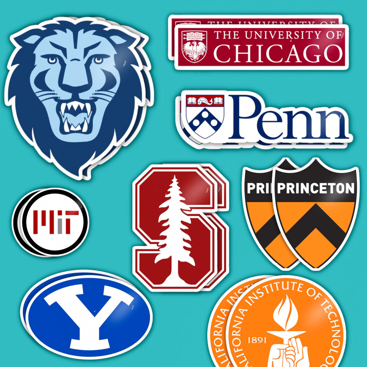 Collgiate Loop Sticker College Stickers – CustomStickers.com