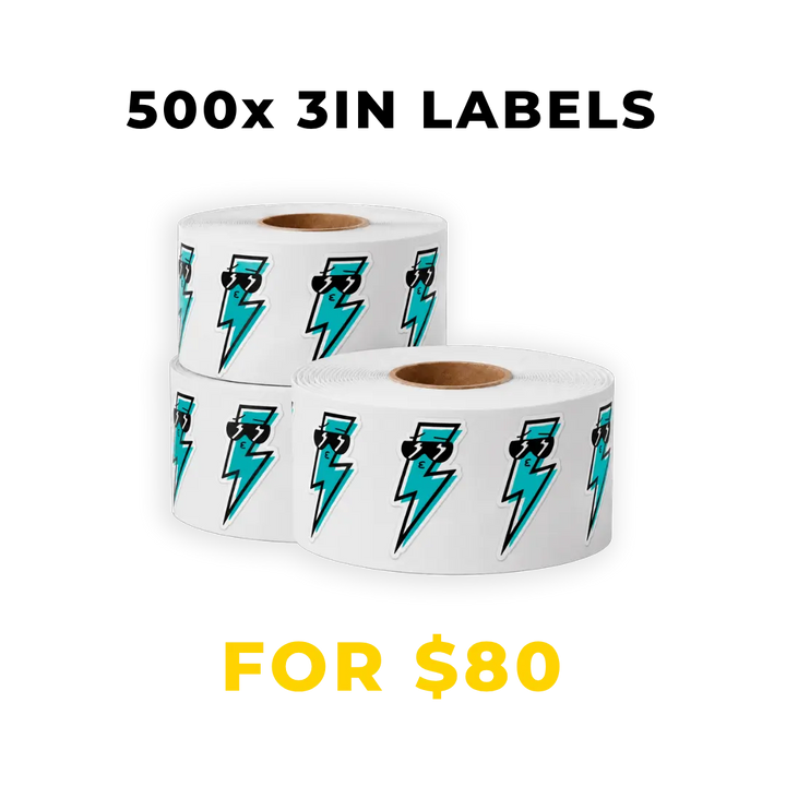 500x 3in Custom Label Rolls | $80