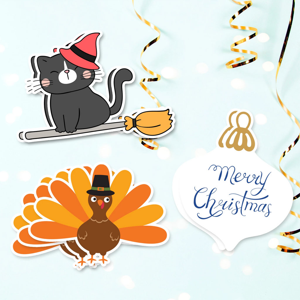 Holiday Rod Sticker Custom Holiday Stickers | Holiday Parties and Celebration Stickers ...
