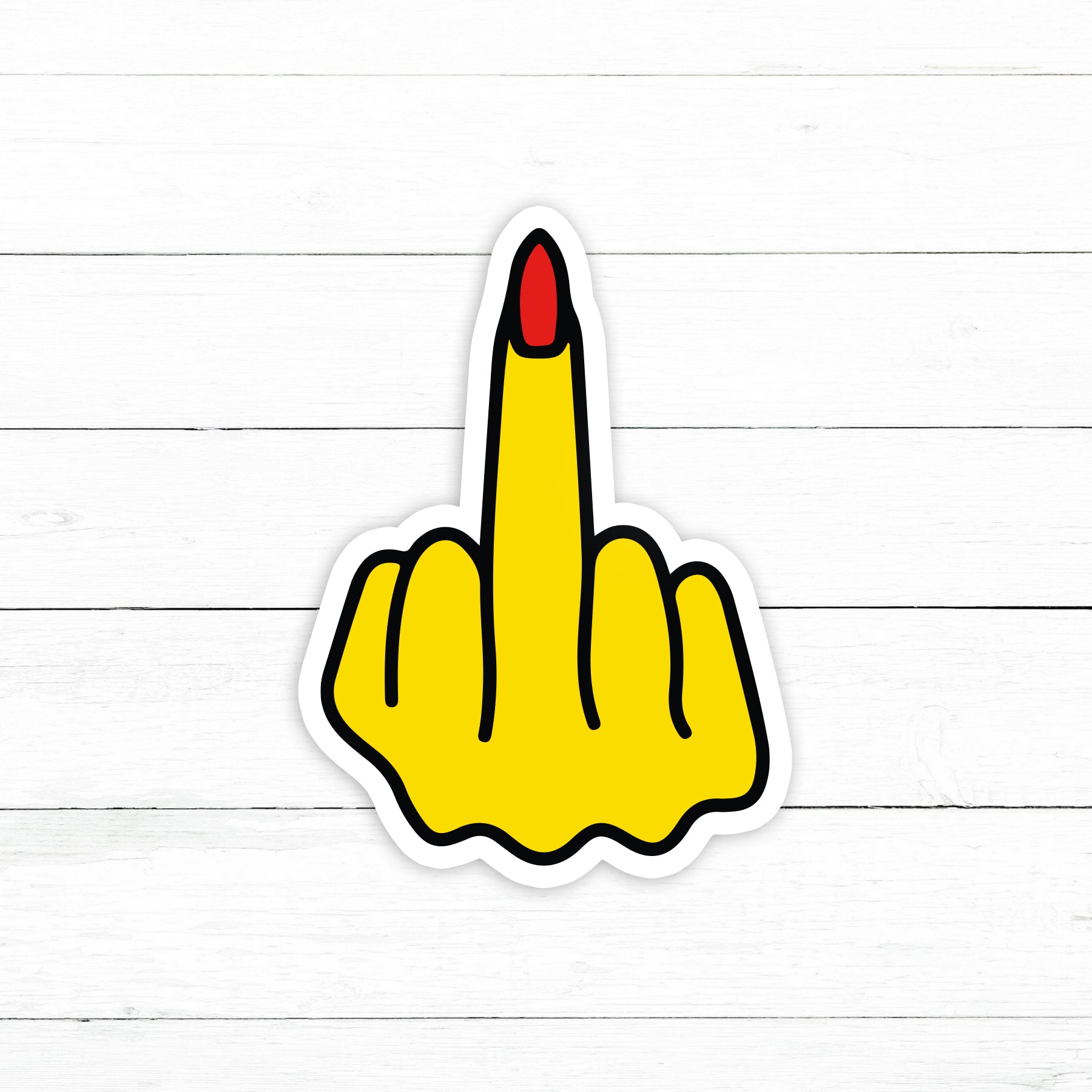 Middle Finger Man Sticker Middle Finger Sticker | Waterproof Vinyl | 3in – CustomStickers.com