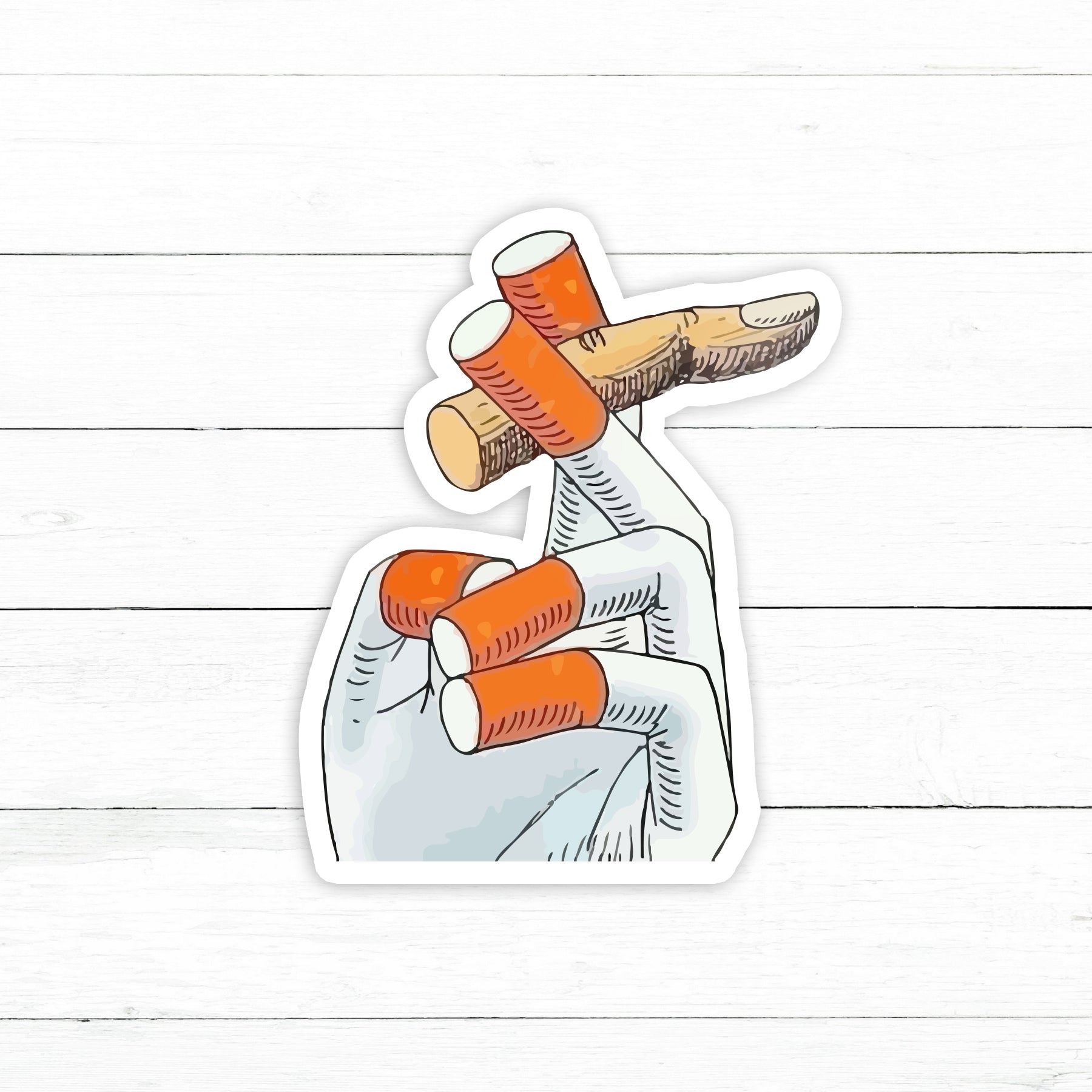 Smoking Finger Sticker | Waterproof Vinyl | 3in Smoking Finger Sticker | Waterproof Vinyl | 3in
