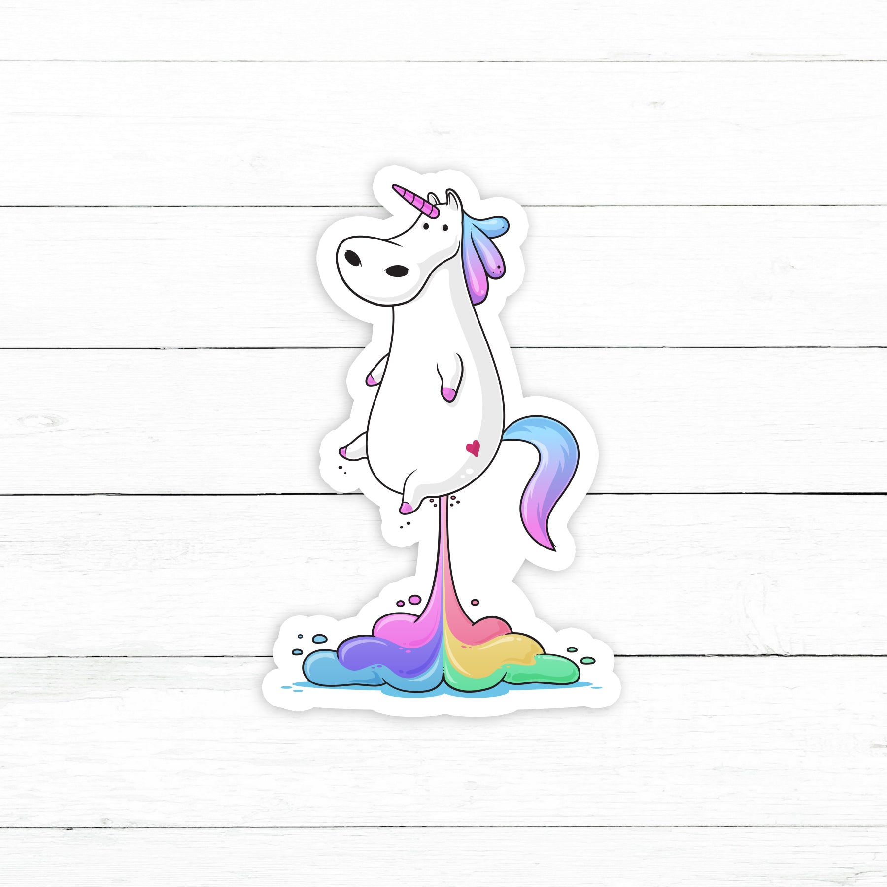 Unicorn Fart Sticker Waterproof Vinyl Decal 3in