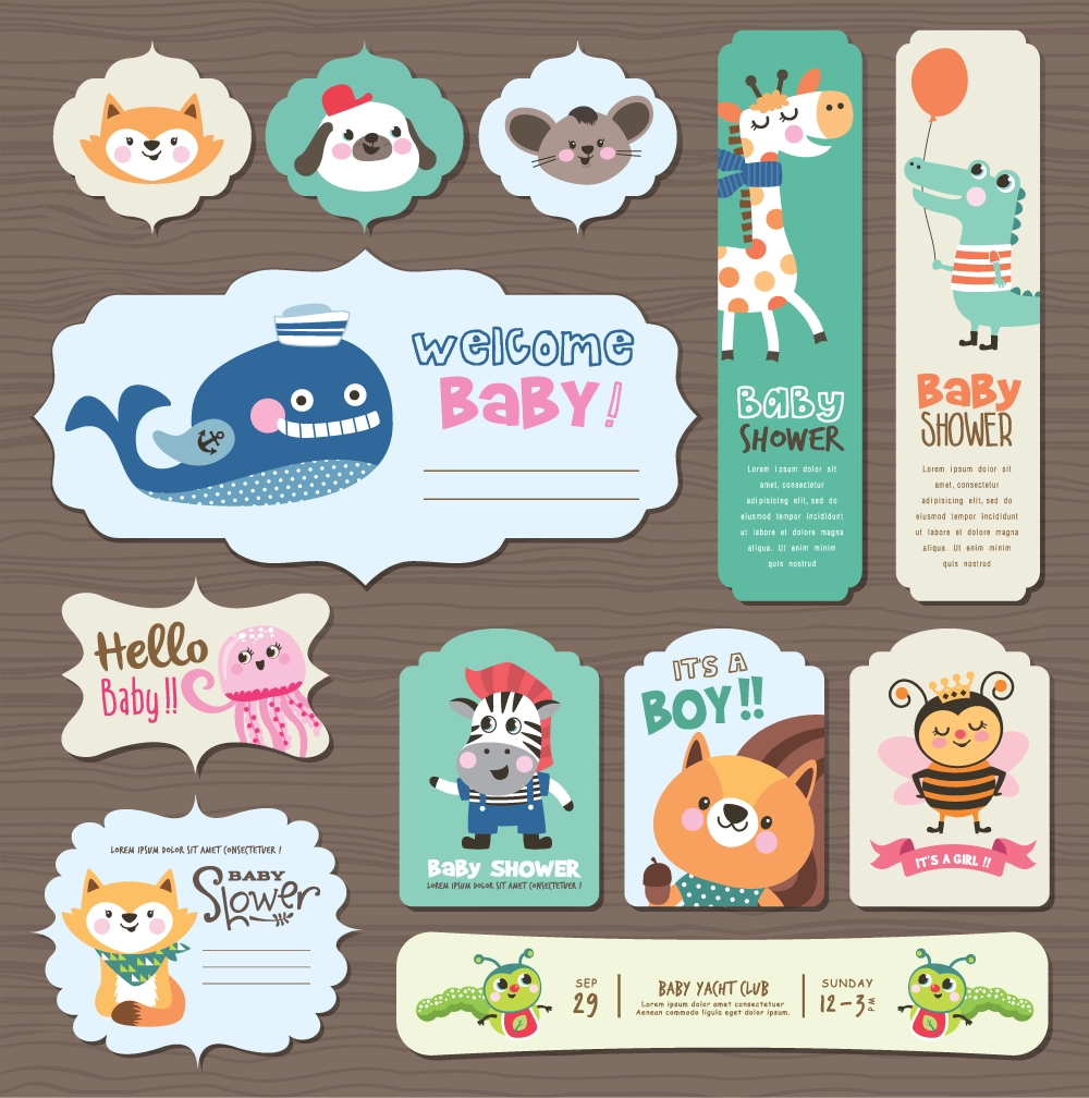 Baby Sticker Templete Custom Newborn Baby Stickers | Baby Shower Stickers – CustomStickers.com