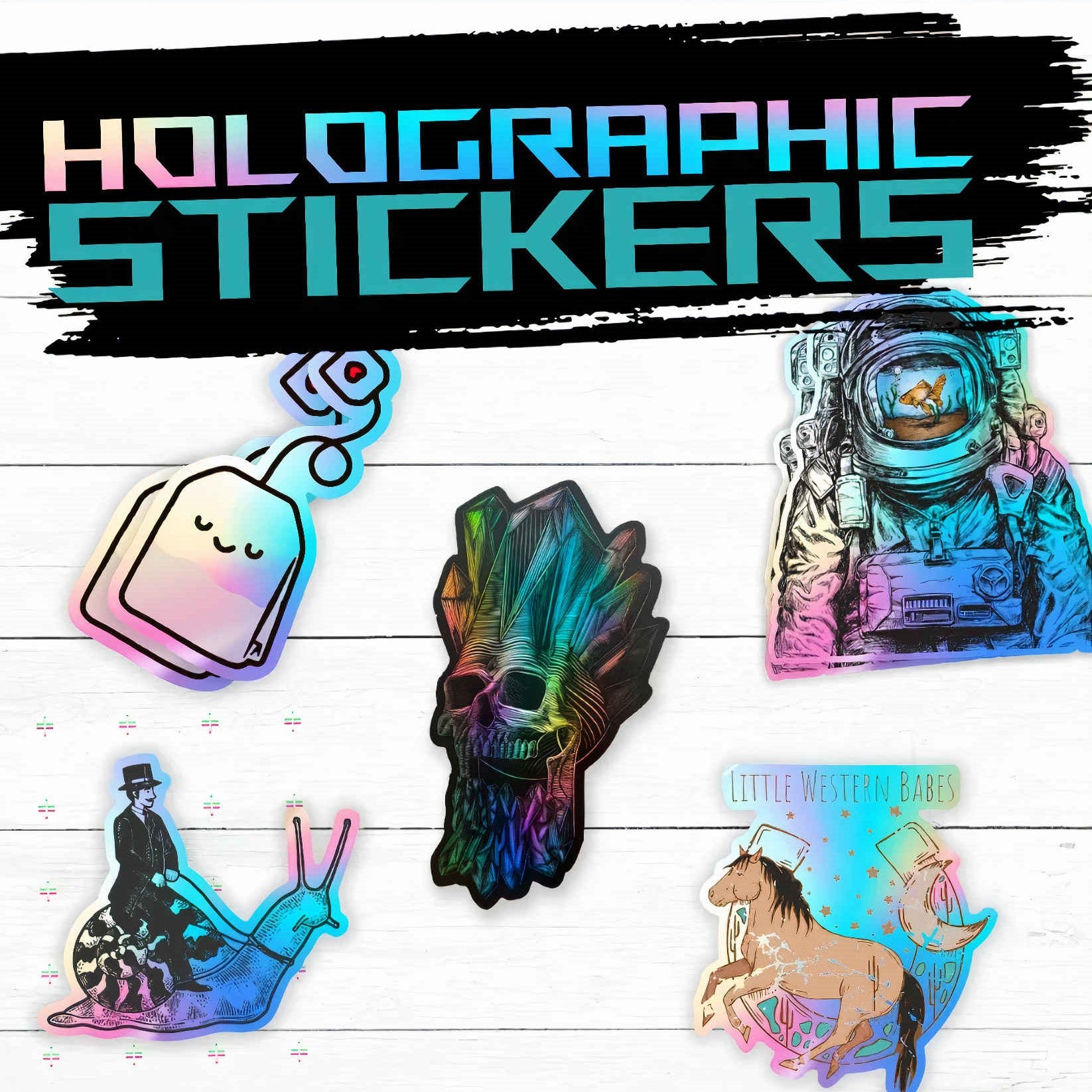 Designholic Sticker Holographic Stickers | Die Cut Stickers | CustomStickers.com