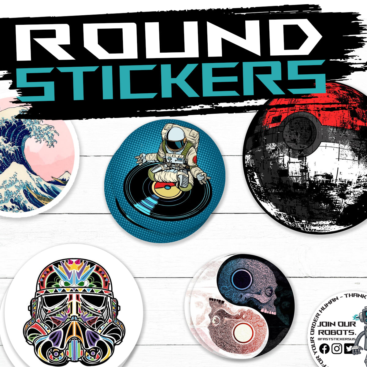 Circle Stickers | Custom Round Shaped Stickers – CustomStickers.com