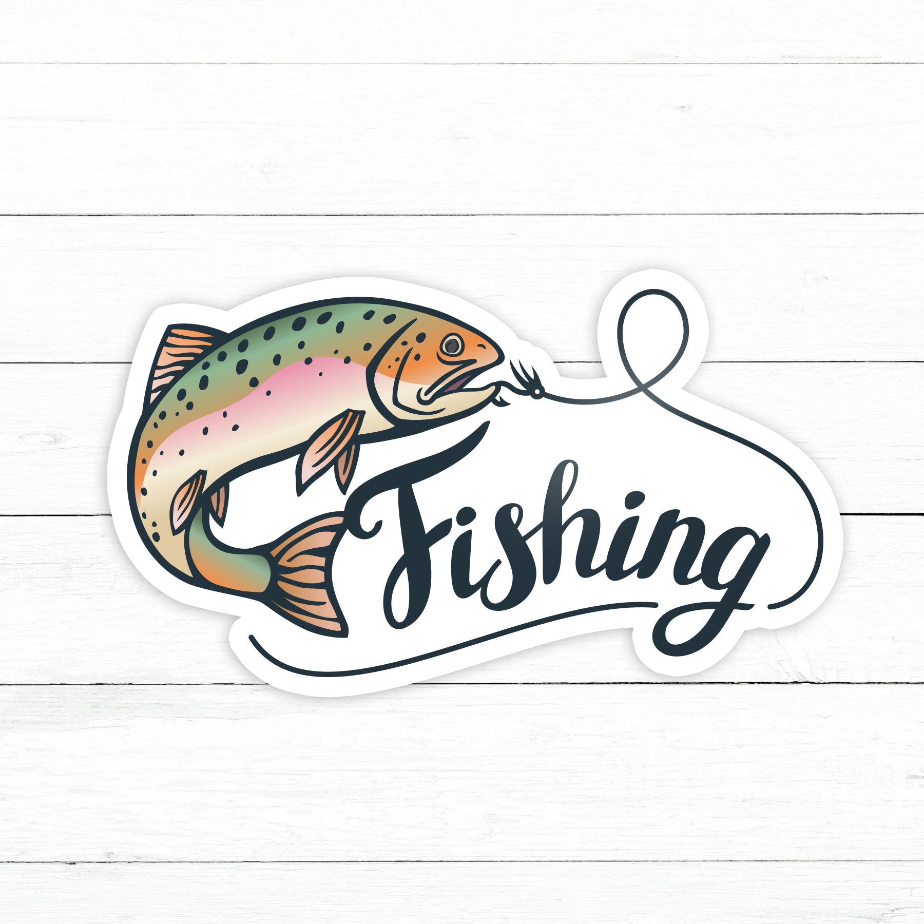 Fishing Sticker Trout | Waterproof Vinyl Decal | 3in
