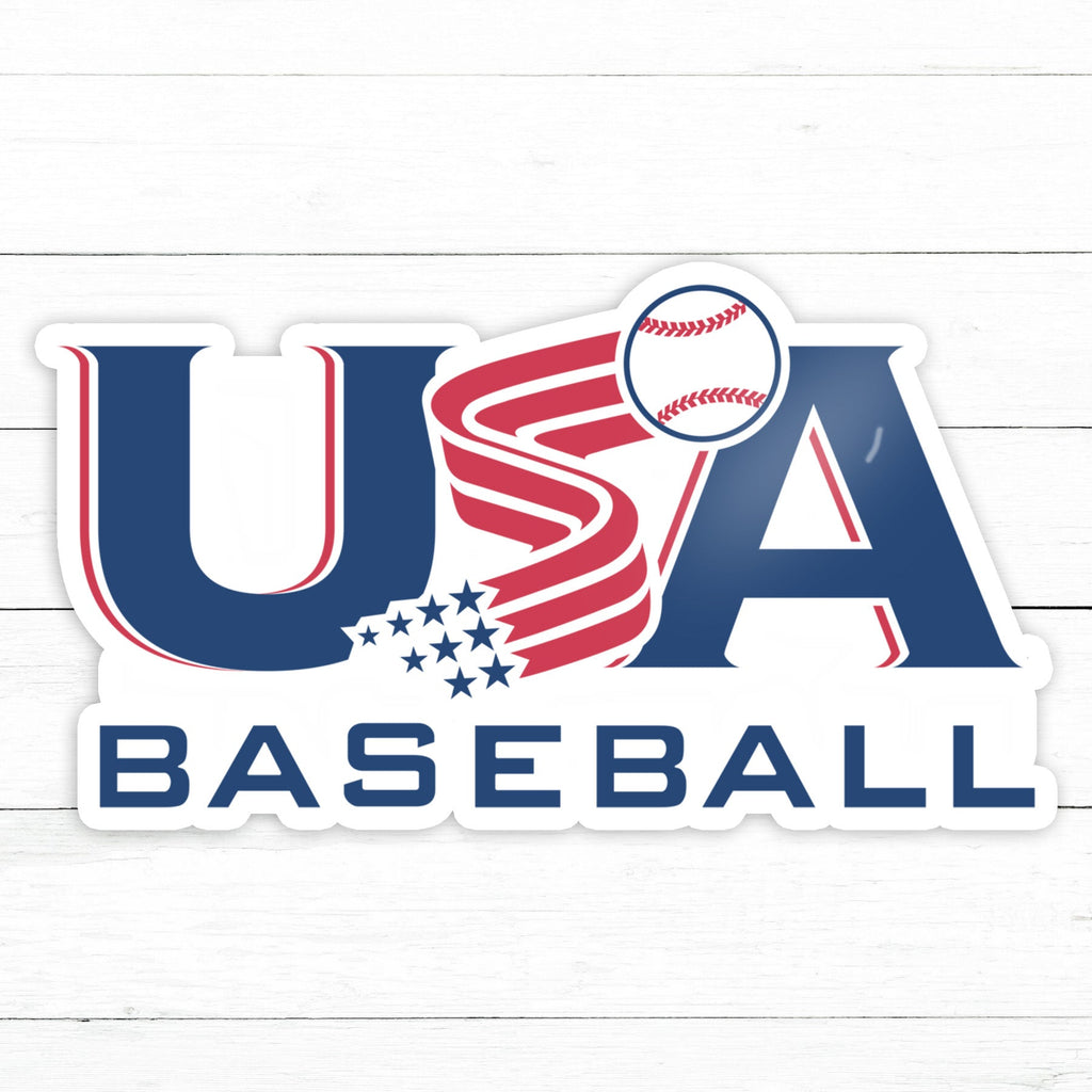 USA Baseball Sticker | Waterproof Vinyl Decal | 3in – CustomStickers.com