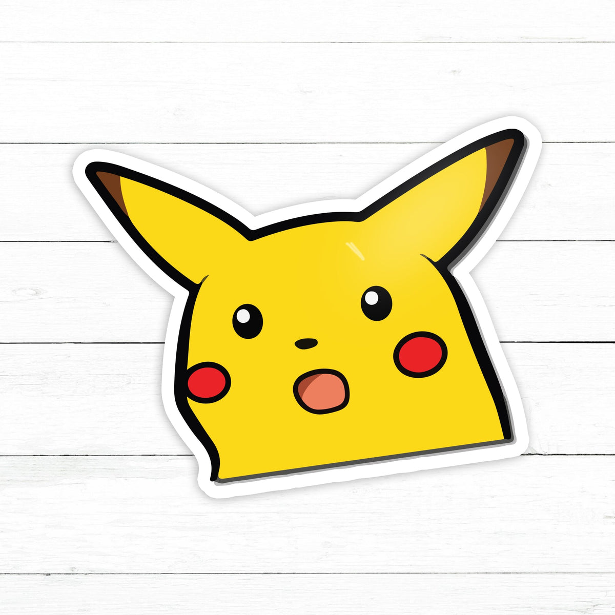 Scared Pikachu Sticker Surprised Pikachu Sticker | Waterproof Vinyl Decal | 3in ...