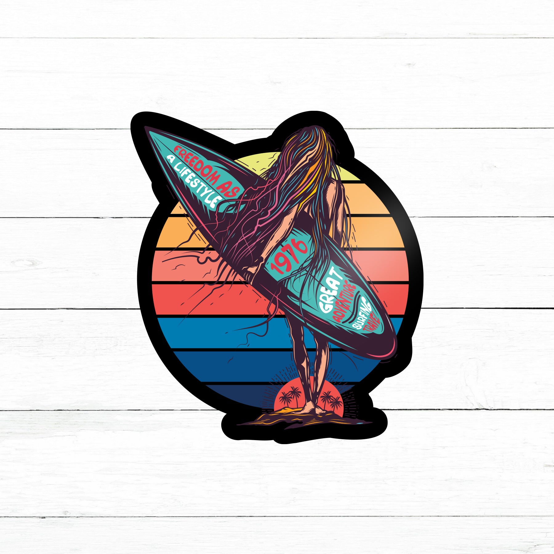 Large Surf Sticker Surf Sticker | Waterproof Vinyl Decal | 3in – CustomStickers.com