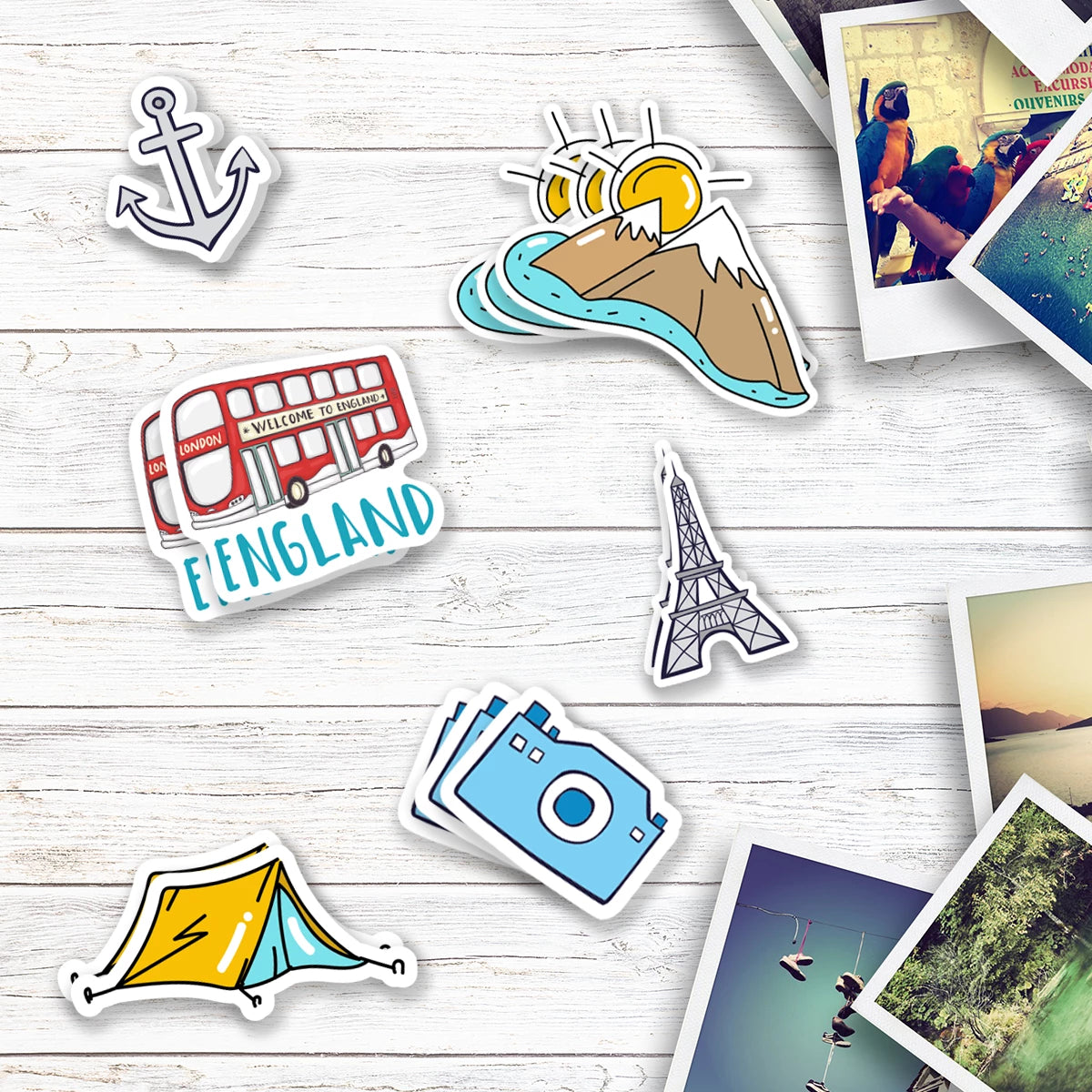 Scrapbook Customs Travel Memories Elements Stickers